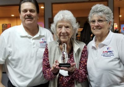Carol Perry Awarded Centenarian Bowler Award